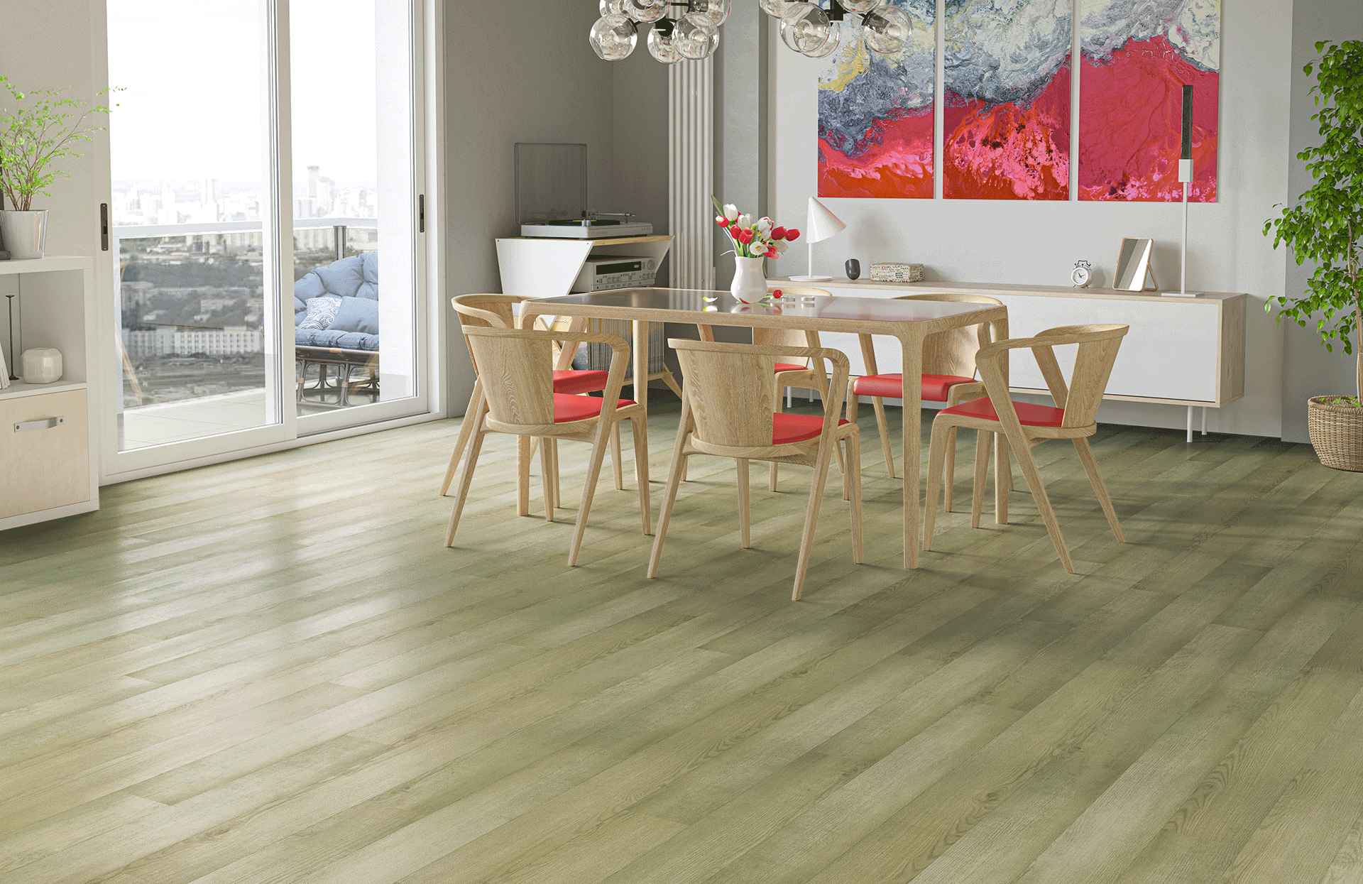 Кварцевый ламинат Home Expert Natural Дуб Канадский лес 62W930 градиент