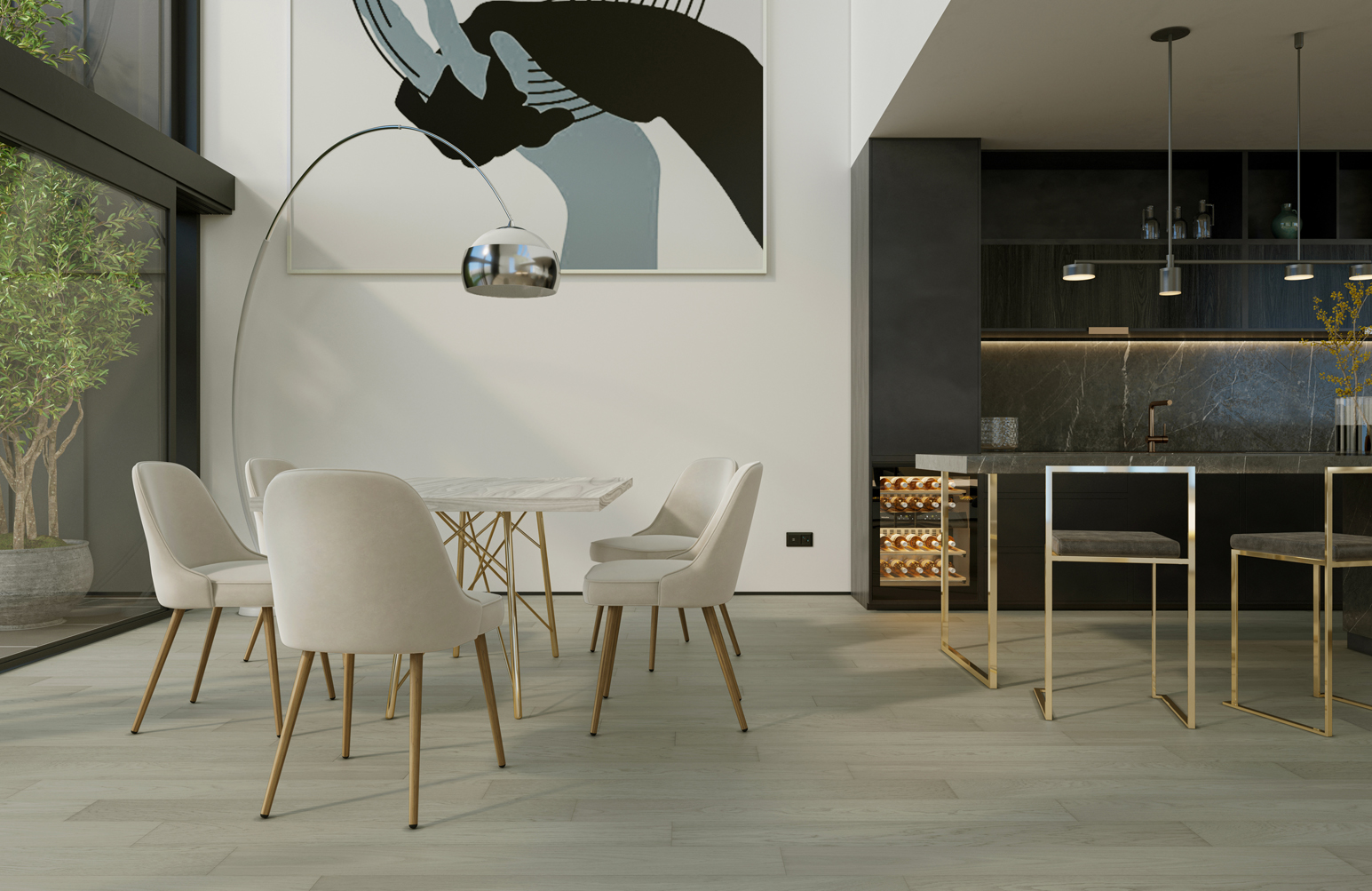 Кварцевый паркет Quartz Parquet Классик Дуб Песочный 408 7/1.2