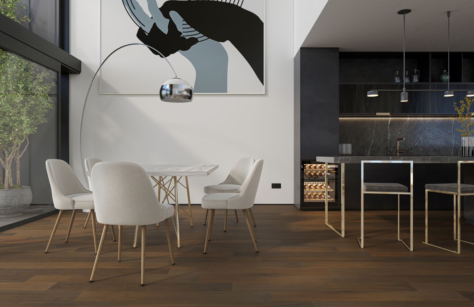 Кварцевый паркет Quartz Parquet Классик Орех Американский 400-29 7/1.2